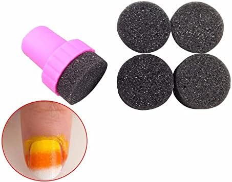 Wuf 1 Set Diy Creative Nail Art Songes Sponges Ferramentas Acessórios Fornecem para pregos de desbotamento colorido