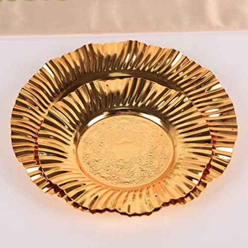 Zerodeko aço inoxidável tigelas de frutas de ouro de metal sobremesa de prato de metal para bandeja de bandeja de festas de parques de pratos de aperitivos decorativos para casamento em casa