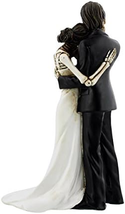 YTC abraçando o esqueleto de noiva do casamento estatueta decorativa