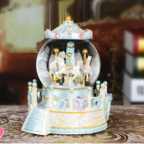Slynsw Carousel Crystal Ball Box Box Decorações Fantasia Flutuante Snow Octave Box Girl Birthday Gift Christmas