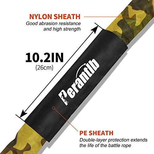 Corda de batalha de poli pegantlb com manga de pano -1,25/1,5/2 polegada diâmetro 30 '40' 50 'comprimentos -Gym
