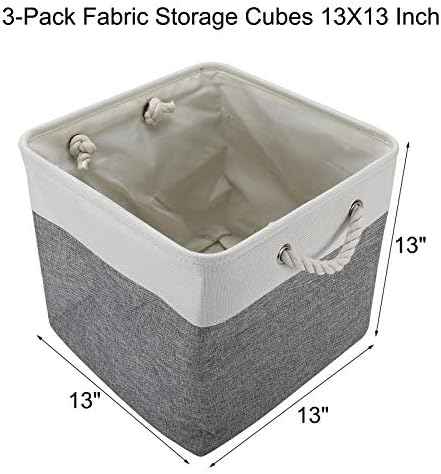 Patioer grande cubos de armazenamento de tecido 13x13 Bincos de armazenamento de cubos dobráveis ​​Conjunto de cestas
