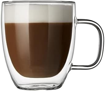 Gjcqzq vidro simples 300ml xícara de café clara, 10 onças luxuosas de canecas de cappuccino luxuosas xícaras de