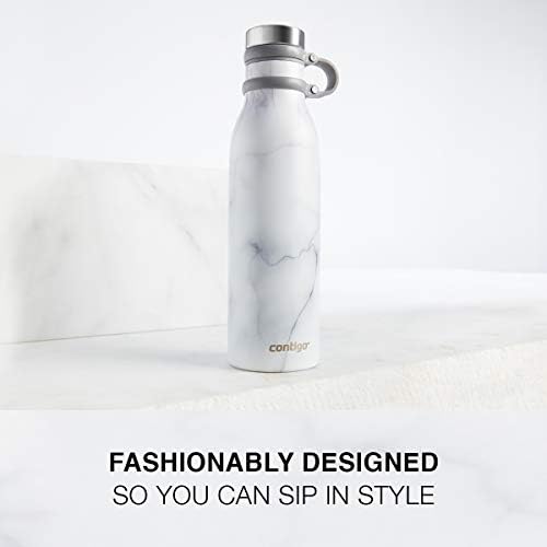Contigo Couture Thermalock Inexulado a vácuo garrafa de água em aço inoxidável, 20 onças, transparente de mirtilo