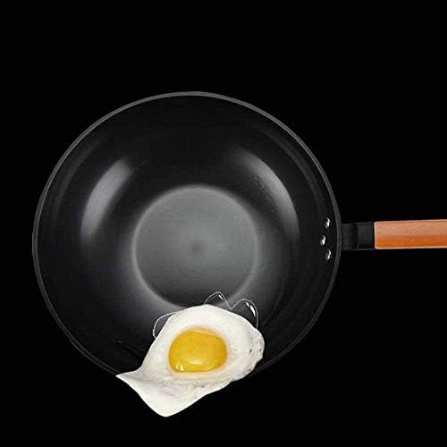 SHYPT com capa de aço inoxidável wok não bastão panela em tela cheia de favo de mel sem lâmpada sem revestimento frigideira fritura de aço inoxidável