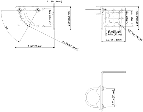 Suporte de montagem de pólo aimeboost para acessórios de hardware de parede para kits de montagem de antena de antena de antena de antena externa [sem o pólo] ângulo ajustável