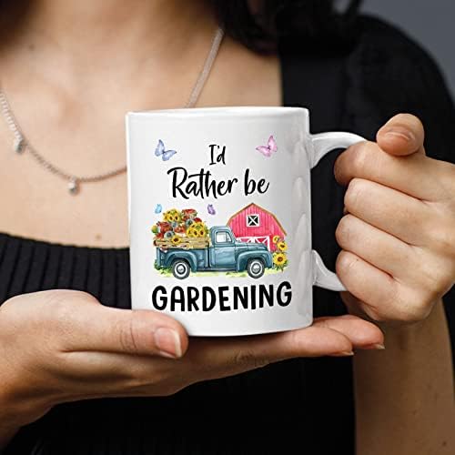 Presente para jardineiro - nome personalizado, prefiro ser caneca de café de jardinagem - Presente de xícara de cerâmica de jardinagem