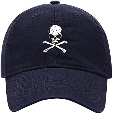 L8502-LXYB Caps de beisebol masculino Skull e Crossbones Impresso Cots de algodão lavado Caps de beisebol