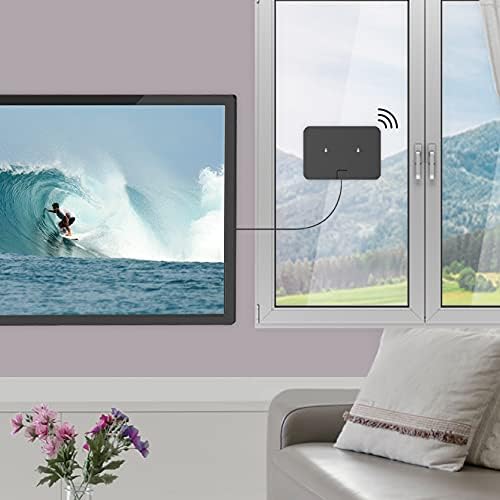 Barkan HDTV amplificada parede/vidro montado na antena interna Ultra-Full HD Recepção de 360 ​​graus de 360 ​​graus, garantia preta