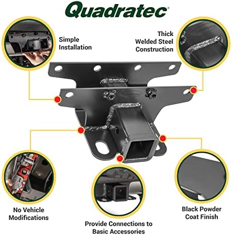 Quadratec Premium 2 ”Receptor Hitch - se encaixa no Jeep Wrangler 2018-2022 JL/JLU - Receptor de hitch do trailer Reboque