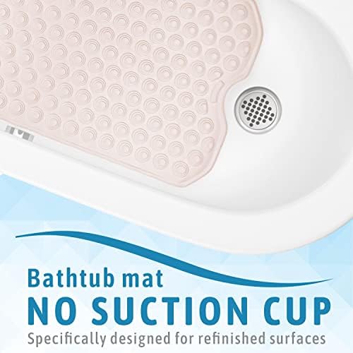 Nenhuma xícara de sucção Bathmat para banheira refinada, segura para todas as idades, feita na Itália, 41 x15, lavável máquina