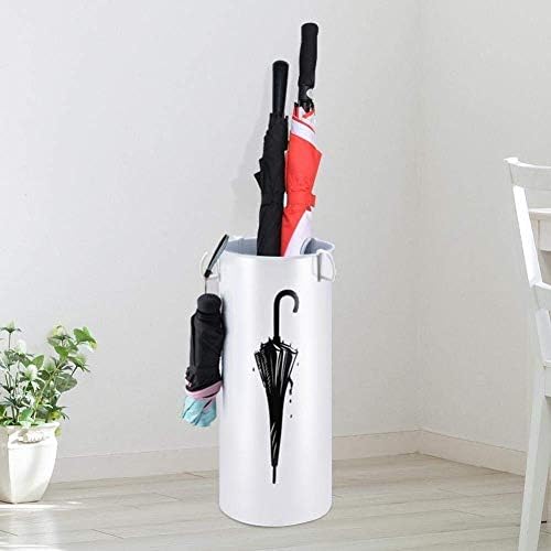 Dmuniz ferro guarda -chuva redondo stand casa simples guarda -chuva rack para bastões de guarda -chuva longos/curtos/branco