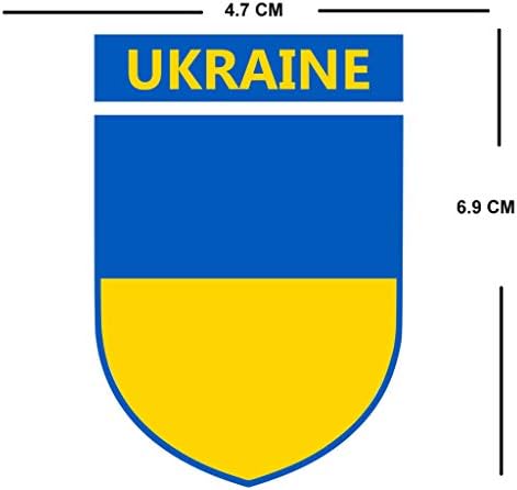 Tenner.LONDON Conjunto de 5 bandeira da Ucrânia Crest Ferro na tela Impressão de tecido Applique Machine Transferência Lavagem da Ucrânia