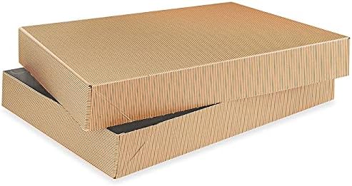Caixas de presente de vestuário kraft de 2 peças -11 1⁄2 x 8 1⁄2 x 1 5⁄8 -10 pacote