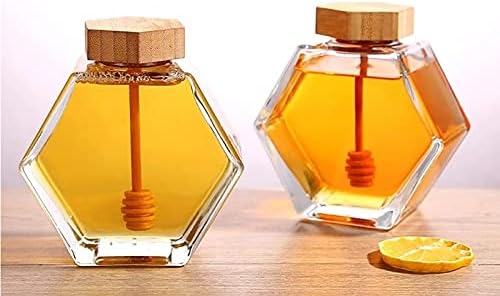 Hahfkj 380ml de vidro de vidro macote de mel de mel, amigável jam clear jam para uso da cozinha em casa