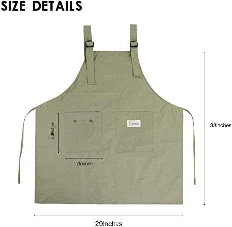 Aventais de tamanho plus size de USFive para mulheres e homens, avental chef com bolsos, avental ajustável longo para cozinha de cozinha…