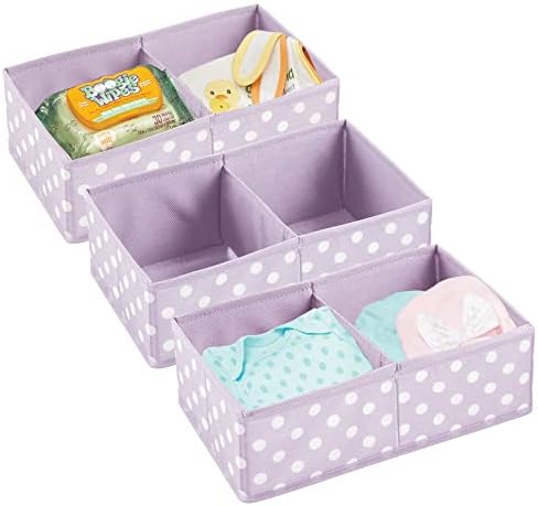 Mdesign Soft Fabric 2 Seção Polca Dot Daser Dreta e organizador de armazenamento de armários para crianças/garotos