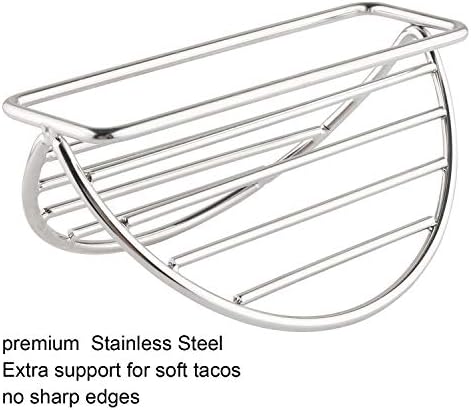 Taco de taco portadores de taco de aço inoxidável Stands Stands de 4 racks contém tacos de concha macia ou dura - para