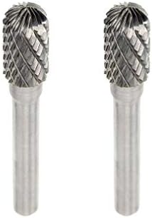 OSIDU SC-3 Tungstênio Carboneto Bola Bola Cilindro Formato Nascido Corte duplo Arquivo Rotary Burr Com 1/4 '' de Shank DIA para Bits Die Bits Polishing de Escultura em Metal, 2 PCs…