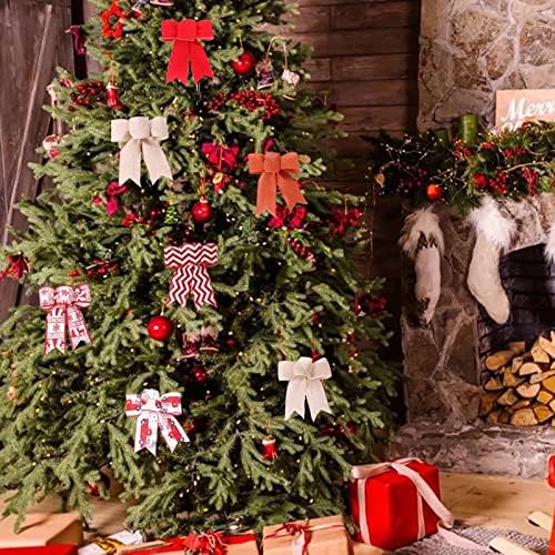 Decoração de natal linho arcos de natal decorações de árvore de natal arcos grinaldas jarche de porta de coroa de chrilhas