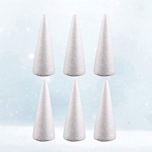 PretyZoom Foam Shapes 12pcs Cone de espuma artesanal Cones brancos para artesanato DIY Craftas de Natal Modelagem de árvores Modelagem