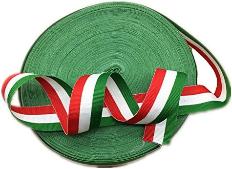 Red Branco Branco e Verde Listras Riba Ribbon Bandeira Italiana Cinturão Patriótica para Decoração de Festas de Férias de Natal