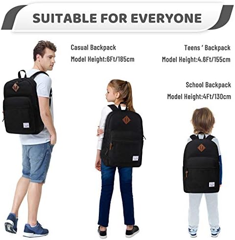 Mochila da Escola Vaschy, Backpack de Mochila Casual Resistente à Água Casual Mackpack para homens Mulheres com laptop acolchoado