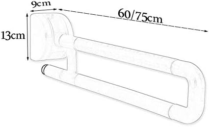 Luofdclddd barra, barra dobrável de banheiro, segurança de segurança em forma de U, aço inoxidável com nylon branco, ferramenta