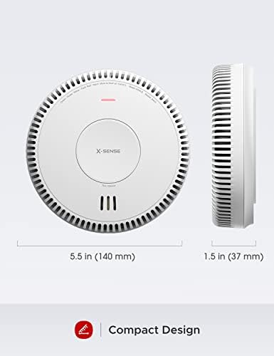 Detector de fumaça de gorjeta x-Sense, alarmes de fumaça interconectados com fio com backup de bateria, interconecta até 18 alarmes