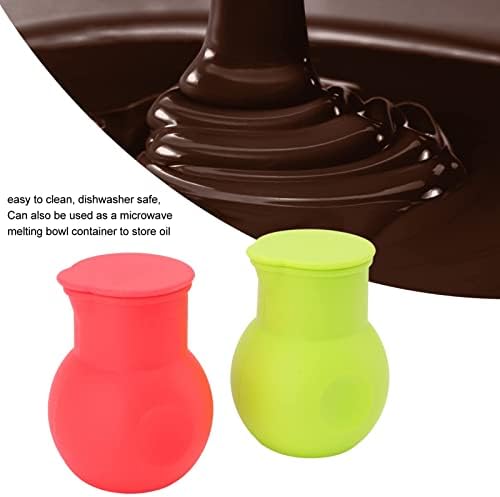 2pcs Silicone Chocolate Melting Pote, Silicone Chocolate Melting Moldes Chocolate Moldes para molho de chocolate Ferramenta