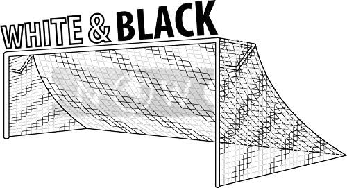 Rede de meta de futebol listrada - White / Black- Oficial FIFA FIFA - 24x8 / 24 'x 8'