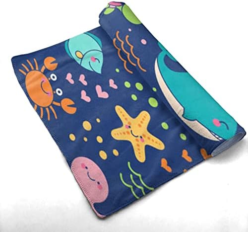 Toalha de peixe do mar de desenho animado Microfiber toalha Toalha de hóspedes Decorações de banheiro da casa Toalha de ponta de ponta com alta absorção