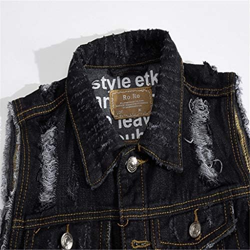 IYYVV Mens Denim Vest Casual Cowboy Aguarda jaqueta angustiada Tamas sem mangas