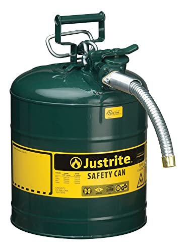 Justite 7250430 Accuflow 5 galões, 11,75 od x 17,50 h galvanizado aço tipo II Segurança verde lata com ricos flexíveis de 1 e 7150100