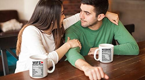 Fatos nutricionais de marido e mulher - Casais de caneca de café de 11 onças de cerâmica conjuntos de marido e mulher engraçados