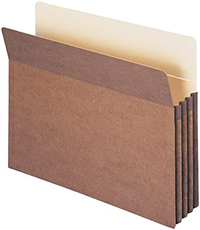 Bolso de arquivo smead, guia de corte reto, altura do guia, expansão 3-1/2, tamanho da letra, redrope, 50 por caixa