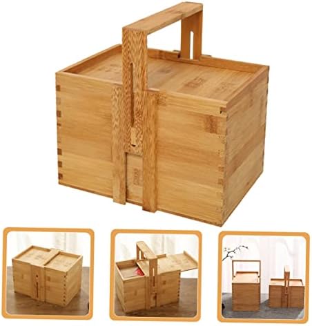 Caixa de armazenamento de madeira Doitool Cestas de cestas de ovo de cestas de ovo com tampas para organizar cesto de cesta de piquenique