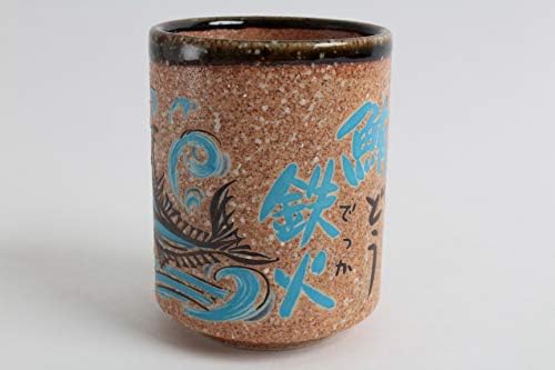 Mino ware japonês cerâmica sushi yunomi chawan xícara de chá pulando tsuna azul feita no japão yay041