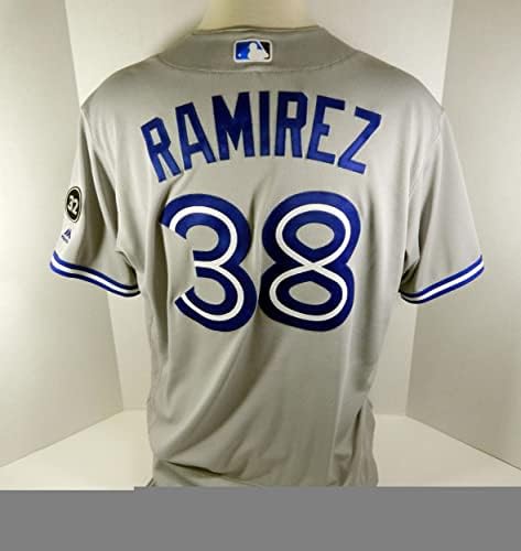 2018 Toronto Blue Jays Carlos Ramirez 38 Jogo emitido Grey Jersey 32 Patch - Jerseys MLB usada por jogo MLB