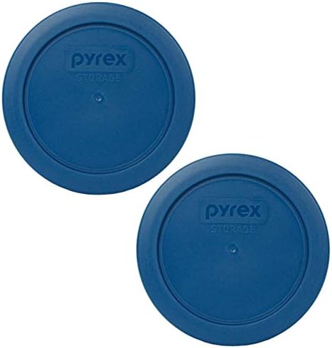 Pyrex 7200 -PC Blue Spruce redondo tampas de substituição de armazenamento de alimentos plásticos - 2 pacote