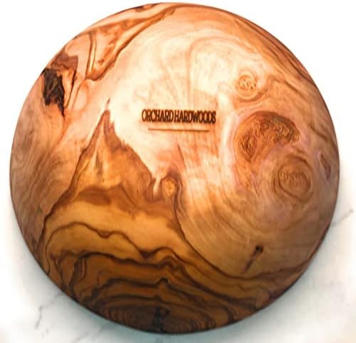 Archard Hardwoods 10 Artisan Olive Wood Serving Bowl Exótica peça central ou peça de servir para saladas, frutas, lanches. Em Sm 6, Med 7 , LG 8, LG ++ 10 , XL 11, xxl 12 , xxxl 13.