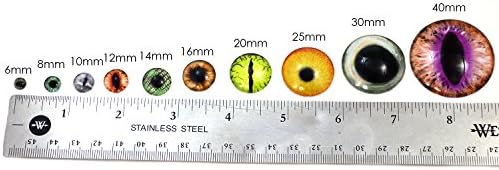 Par de 6 mm de olhos de vidro verde e branco, criação de cabolões planos para bonecas ou jóias