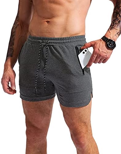 Pudolla Men's Gym Workout Shorts Short Shorts Squatting para homens Treinamento de fisiculturismo Jogger com bolsos de zíper