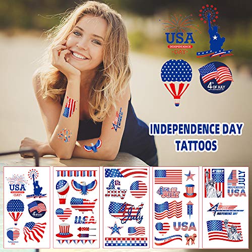 Quarto de julho Decorações Tatuagens Temporárias Independência Dia