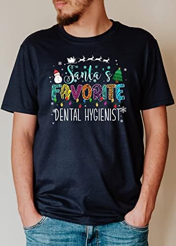 MOOBLA Hygienist Camisetas de Natal para Assistente de Odontologia, Camisa Higienista Dental, Presente para Dentário Dental