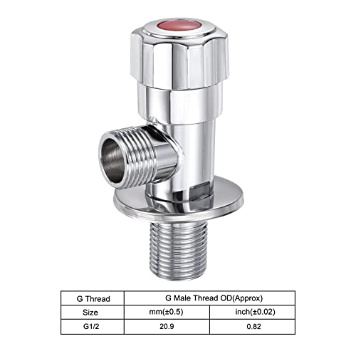 Válvula do ângulo da família Meccanidade G1/2in Frea masculina 2 maneiras de níquel rotativo níquel Brass Stop Stop Válvula com