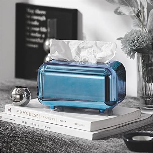 N/A Caixas de lenço de lenço azul de armazenamento de armazenamento Organizador de papel Ornamento Ornament Craft Desktop Tissue Selder Kitchen Tissue Box