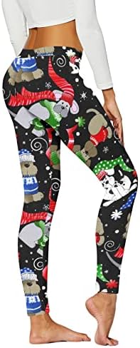 Leggings de Natal feminino Cantura alta Skinny Active Yoga Pants divertida moda de Natal Feriado treino de impressão