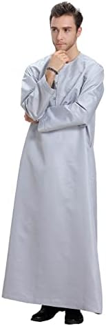 BMISEGM Mens Dress Camisa masculina Mosual Casual Árabe de cor média sólida Robô de manga comprida de coloração longa