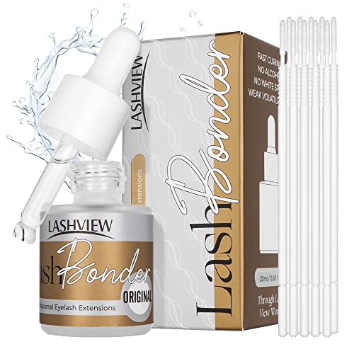 Lashview Lash Bonder para extensão de cílios, selante de cílios de 20 ml, acelerador de cola, retenção mais longa de mais garoto,